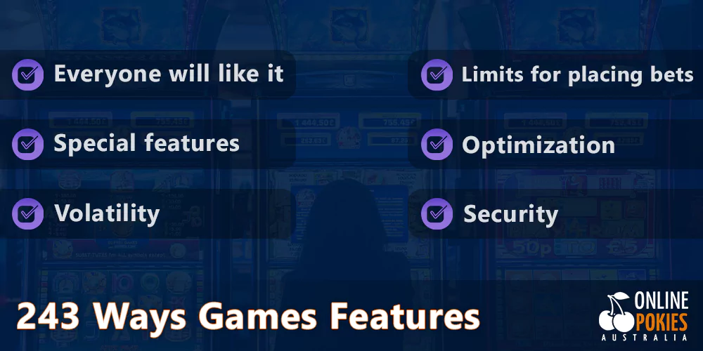 The main features of Australian 243 Ways pokies