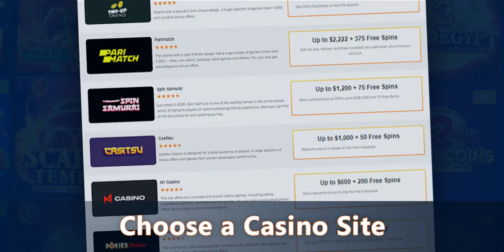 Choose a casino to play at Gonzo's Quest