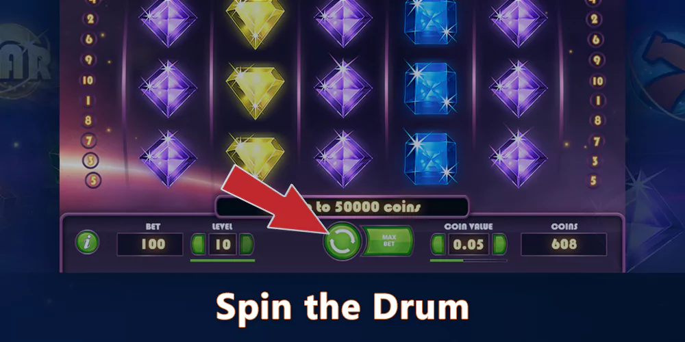 Press Spin to start playing Starburst