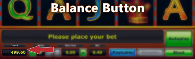 Credit button in online pokies