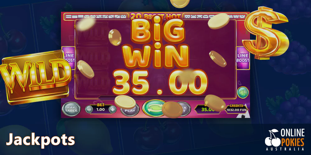 Jackpots in 20 Boost Hot pokie