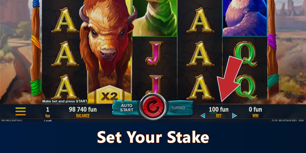 Set the Stake in Big Wild Buffalo pokie