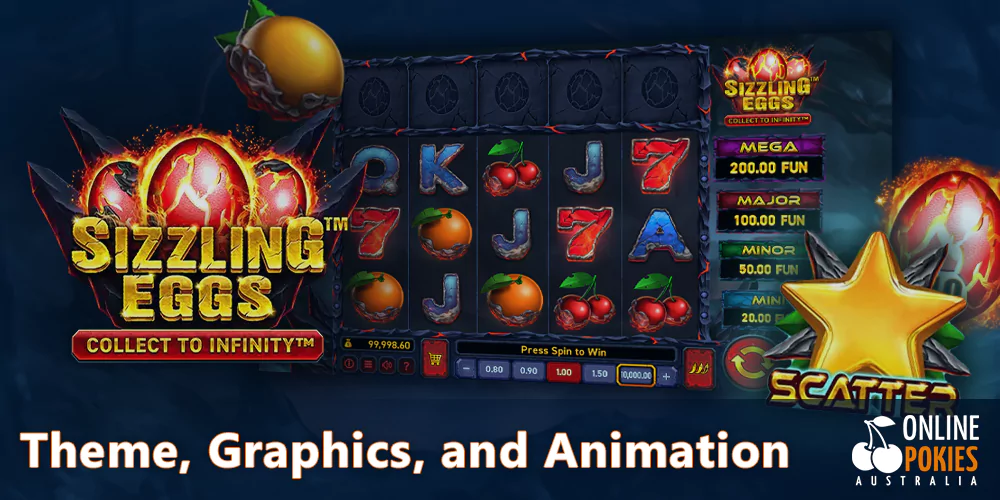 Mystery theme and beautiful graphics in the Sizzling Eggs pokie